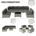 thumbnail image 3 of Amopatio 9 Pieces Patio Conversation Set, Outdoor Sectional PE Rattan Wicker Furniture Seat,GRAY, 3 of 8
