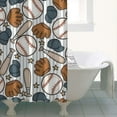 thumbnail image 4 of Striped Baseball Items Pattern Shower Curtain 36"x72" ,Bathroom Decorative Shower Curtains Set with 12 Hooks,Modern Waterproof Washable Shower Curtain, 4 of 6
