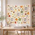 thumbnail image 5 of Pumpkin Wreaths on White Background, Cozy Farmhouse for Fall Decor Fans, Harvest Wall Art, Thanksgiving Hostess Gift, Tapestry Wall Hanging for Dining Room and Entryway, 5 of 7