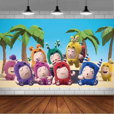 oddbods Post Wall Decor Birthday Banner Backdrop Background Party Supplies Taspestry