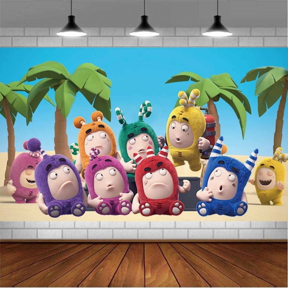 oddbods Post Wall Decor Birthday Banner Backdrop Background Party Supplies Taspestry