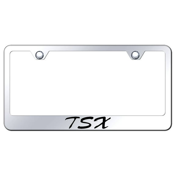 Acura TSX Laser Etched Script Stainless Steel License Plate Frame (Silver)