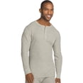 thumbnail image 2 of Hanes Men's X-Temp Thermal Longsleeve Henley Top, Heather Grey, Large, 2 of 2