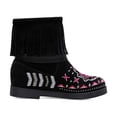 thumbnail image 4 of NECHOLOGY Botas Mujer Adulto Femenino Zapatos Botines de mujer Botines de mujer Moda Retro Borla Botas de estilo nacional Comercio exterior comodidad Punta redonda Tacón cuadrado (Black, 8.5), 4 of 6