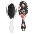 thumbnail image 2 of Autumn Leaves Hair Brush, Vintage Floral Detangling Paddle Brush with Wildflower and Butterfly Illustration, Soft Bristle Comfortable Grip Brush, 2 of 8