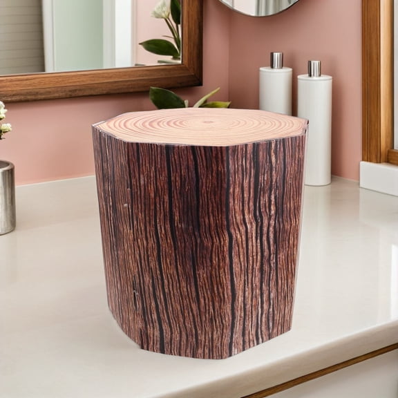 CIMAXIC 2-Pack Faux Wood Tree Stump Centerpieces for Western Party Decorations, Reusable Paper Table Decor