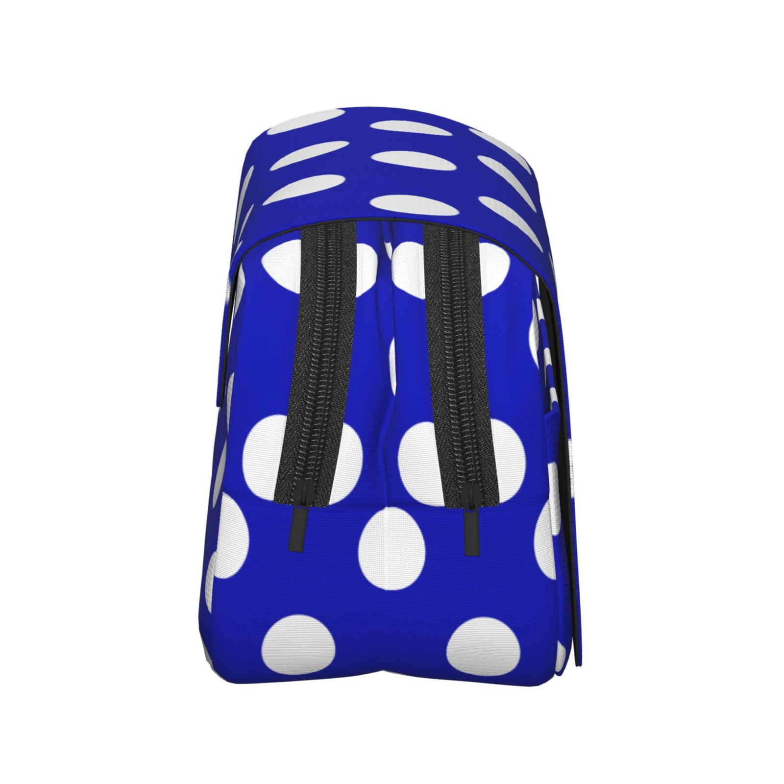 Rateoe Blue And White Polka Dot Pattern Double Clamshell Pen Case, Storage Organizer with Two Zipper Compartments– Holds Up to 50 Pencils & Pens