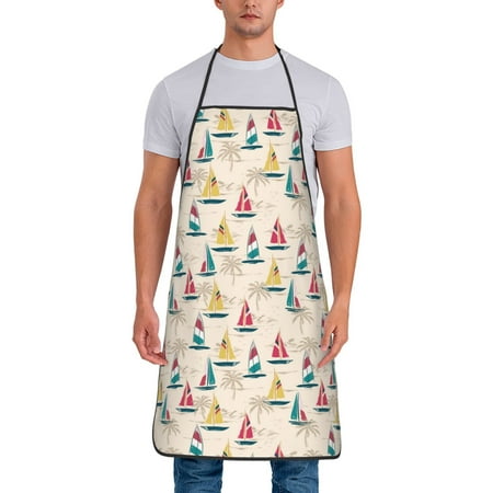 

Zeuib Reto Marine Nautical Print Unisex Waterproof Aprons Cooking Aprons for Kitchen Gardening and Salon Water & Oil Resistant