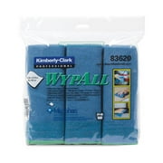 83620 WYPALL Microfiber Cloths with Microban Protection, 15.75x15.75, Blue, 24/case