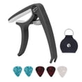 thumbnail image 2 of Electric Guitar Capo, Wide Application Quick Release Guitar Capo Set Portable Easy To Use  For Banjo For Mandolin Black, 2 of 8