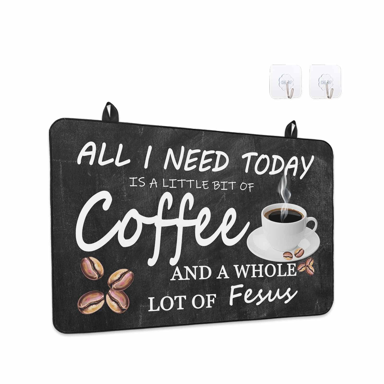 Vintage Coffee Stove Top Cover for Electric Stove, Heat-proof & Non Slip Glass Top Stove Cover Protector, Farmhouse Coffee Beans Cup Country Kitchen Flat Cooktop Rubber Mat 24x21 Inches