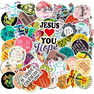 100pcs Jesus Christian Stickers for Water Bottle Laptop, Bible Verse Stickers, Faith Stickers for Adult Teens Kids, Wisdom Words Vinyl Waterproof