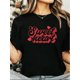 thumbnail image 1 of Happy Valentine's Day Heart Rose Valentine Letter Print Round Neck Short Sleeve T-Shirt For Women Casual, Summer, Women Top Graphic Tees Women Tops Tee For Adult, Men, Women, Teen, Teenager, Adolesce, 1 of 6