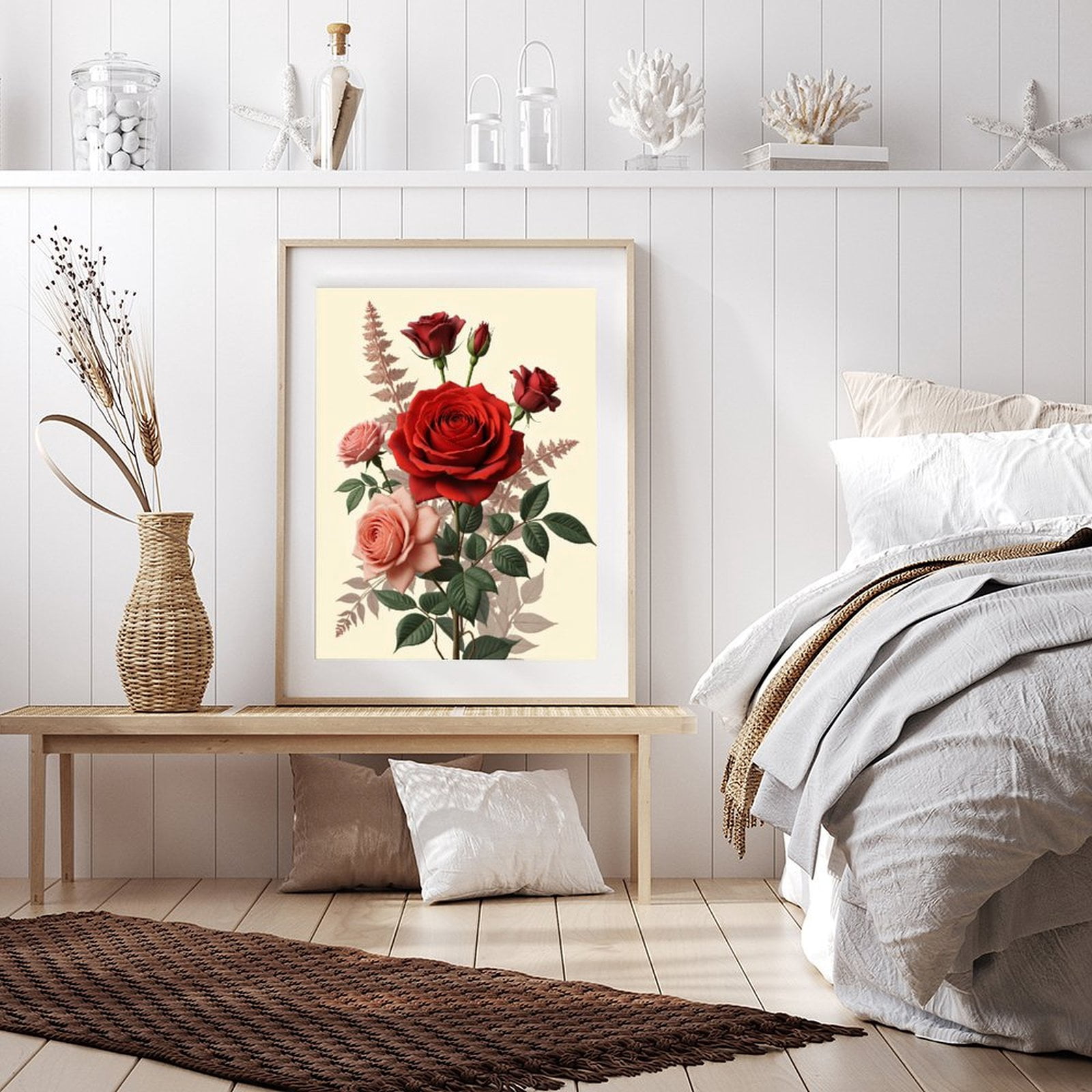 Diamond Art Kits for Adults - 5d Red And Pink Roses Bouquet Artwork Diamond Painting for Adults, Diamond Art for Adults Beginners, Diamond Painting Kits for Adults for Home Wall Decor