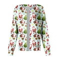thumbnail image 3 of Qwertyu Christmas Scrub Jacket for Women Plus Size Christmas Print Button Long Sleeve Hoilday Workwear with Pocket Mint Green 2XL, 3 of 4