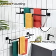 thumbnail image 4 of KOKOSIRI Bathroom Towel Bars 24-Inch Double Towel Rails Matte Black Towel Holder for Kitchen Garage Wall Mount Stainless Steel B5009BK-L24, 4 of 7