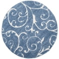 thumbnail image 3 of SAFAVIEH Florida Doug Floral Vines Geometric Shag Area Rug, Light Blue/Cream, 5' x 5' Round - Transitional Modern Design, Light Blue & Cream, Non-Shedding & Easy Cleaning, Ultra Plush Thick Pile, Ide, 3 of 11
