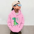 thumbnail image 2 of Tfken Toddler Teen boys Hoodies Size 8-9 Years Casual Long Sleeve Hooded Tops Dinosaur Print Athletics Pink Sweatshirt, 2 of 6