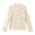 thumbnail image 5 of Womens Lace Long Sleeve Top Mesh Sheer Blouses Neck See Through Slim Fitted Tops 2026 Fall Fashion Clothes, 5 of 5