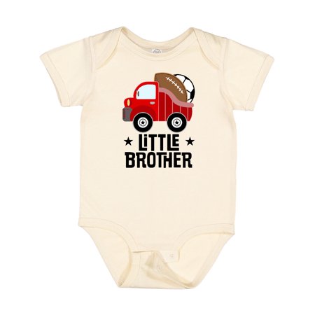 

Inktastic Little Brother Truck Gift Baby Boy Bodysuit