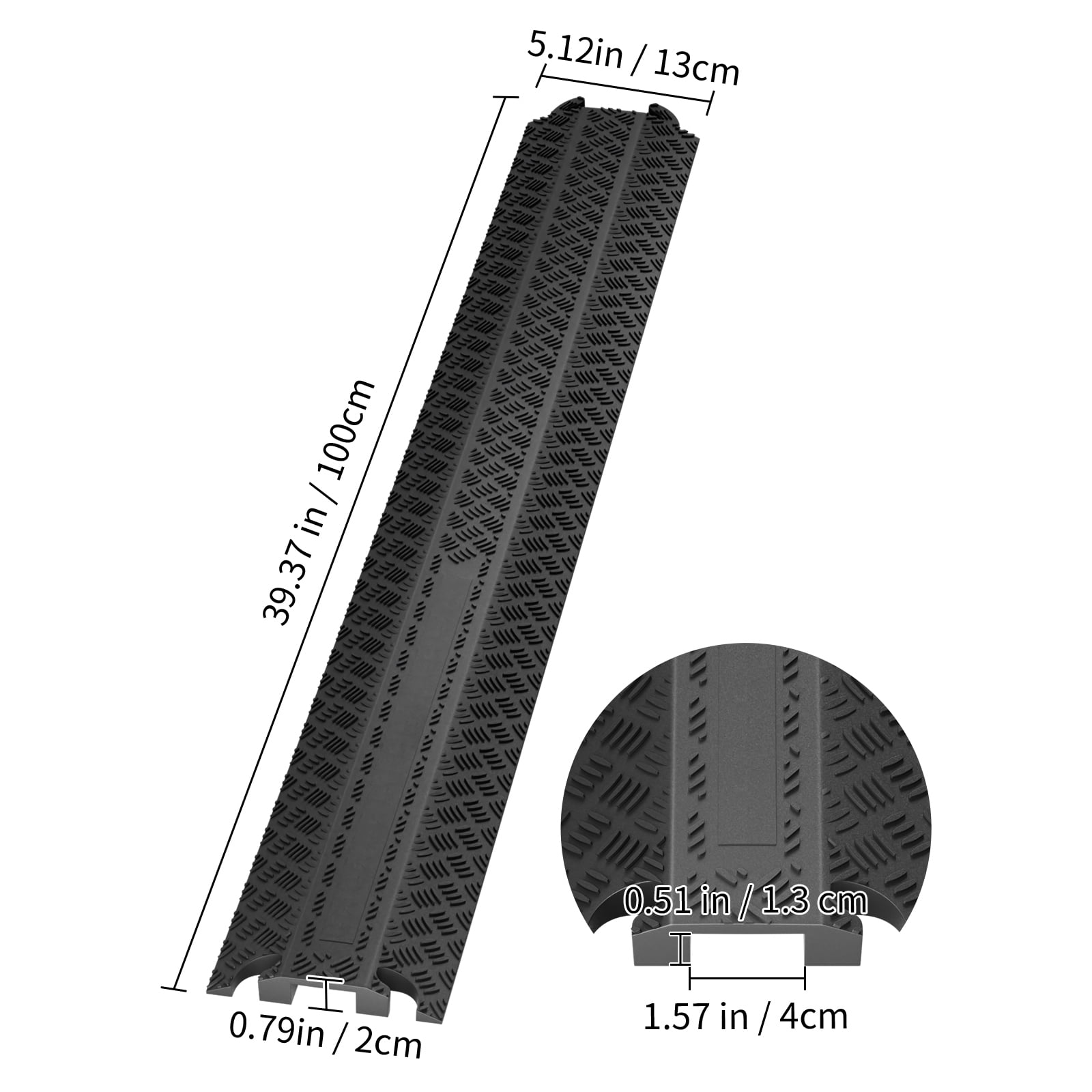 KFFKFF 2000 lbs Cable Protector Ramp Drop Over Cord Cover 2 PCs 39 in Speed Bumps