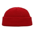 thumbnail image 2 of XIAOCHA Mens ed‑Edge Beanie Hat Solid Knit Build for Fall Winter Trip Beanies,Wine, 2 of 2