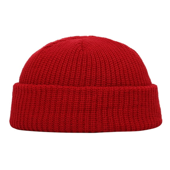 Tittly Tuque Chaussettes à Adhérence Garder Chapeau Laine Hiver Chaud Ourlement Mode Décontracté Unisexe Chapeau Ski Bonnet Tricoté Casquettes Chapeau de Course Chapeaux pour Hommes Vin Taille Unique