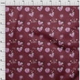 thumbnail image 4 of oneOone Cotton Cambric Burgundy Fabric Save Earth Dress Material Fabric Print Fabric By The Yard 56 Inch Wide, 4 of 6