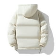 thumbnail image 3 of BLTIBY Women's Winter Warm Puffer Jacket Cropped Zip up Fluffy Quilted Down Jackets with Hood Thicked Lightweight Coat with Pockets Beige M, 3 of 3