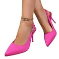 thumbnail image 5 of Hot Pink Womens High Heels Metal Buckle Straps With Open Toe Pointed Toe Design Comfortable Fit Ideal For Evening Events Parties And Everyday Wear Size 36, 5 of 9