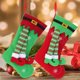 thumbnail image 5 of Calcetines navideños para decoración del hogar, calcetines divertidos con patrón de elfo, 5 of 5