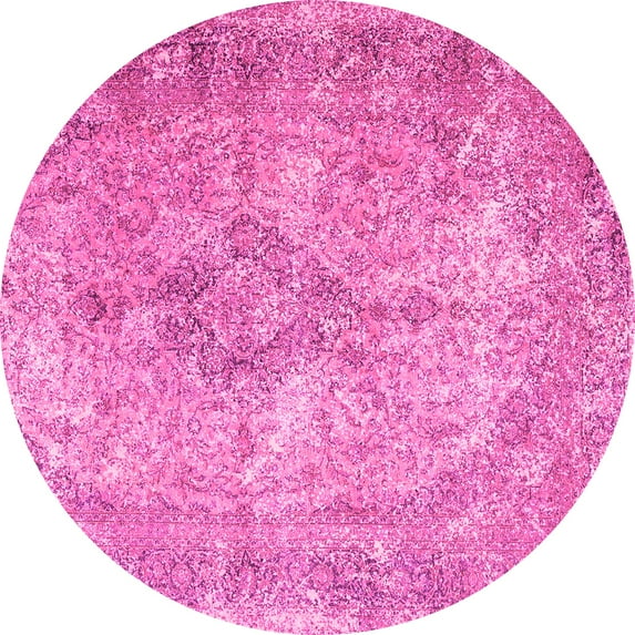 Ahgly Company Indoor Round Persian Pink Traditional Area Rugs, 8' Round