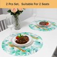 thumbnail image 5 of Spring Flowers Round 13 Inch Placemats Set of 2, Green Blossom Watercolor Botanical Florals HeatResistant Non Slip Place Mats for Dining Table, Wipeable Braided Kitchen Table Mats for Housewarming, 5 of 9