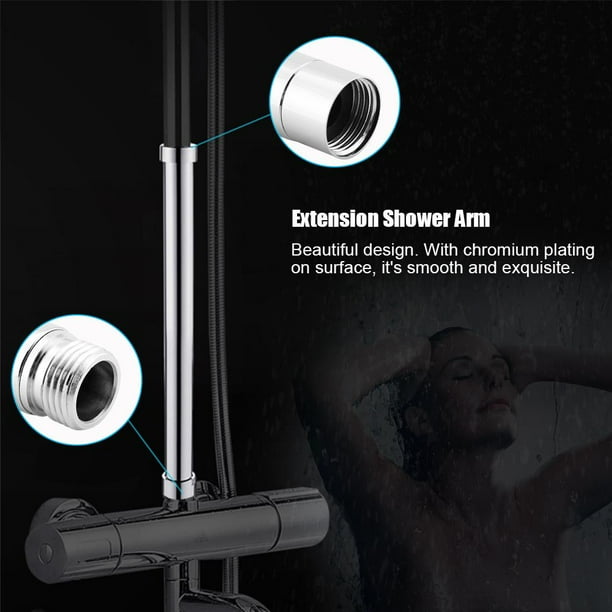 Tebru Extension Shower Arm Stainless Steel Extender Tube Shower Head