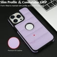 thumbnail image 5 of Logo Visible Compatible with iPhone 12 Pro Max Case, Elegant Vintage Vegan PU Leather Ultra Slim Business Shockproof Protective Anti-fall Thin Fit Phone Case Cover for iPhone 12 Pro Max, Lightpurple, 5 of 6