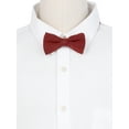 thumbnail image 4 of INSPIRE CHIC Men's Cotton Bowties Solid Color Textured Pre-tied Bow Ties for Family Party Small Wine Red, 4 of 4