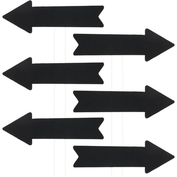 Directional Arrow Signs with Stakes,Happon 6 Pack Blank Yard Signs 17 x 6 Inches Plastic Parking Signs with Arrow Outdoor for Wedding Decorations, Birthday Party, Estate Sale, Lawn Guidepost