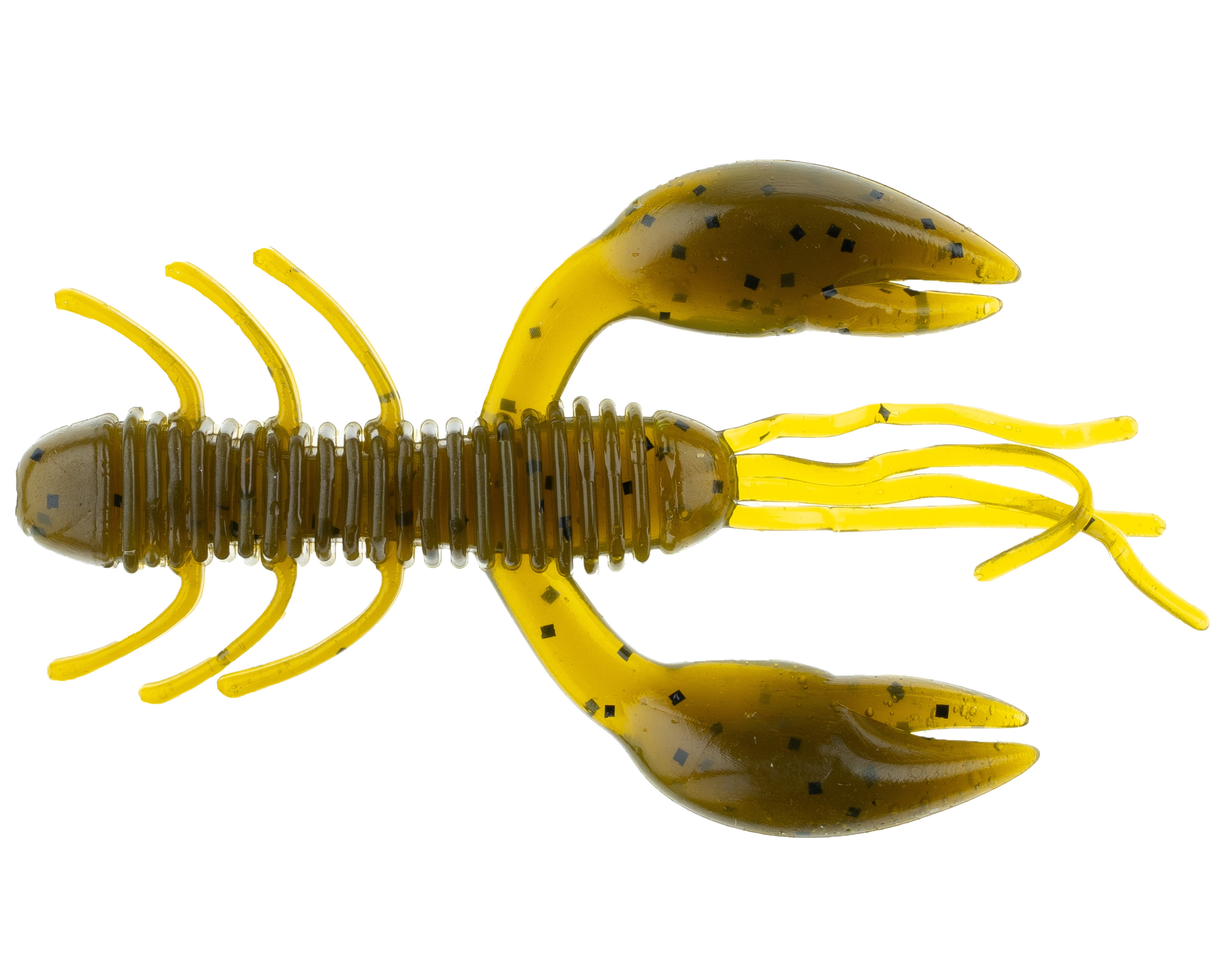 (3 pack) Ozark Trail Creature Craw 2", Green Pumpkin, 6 pieces Fishing Soft Baits