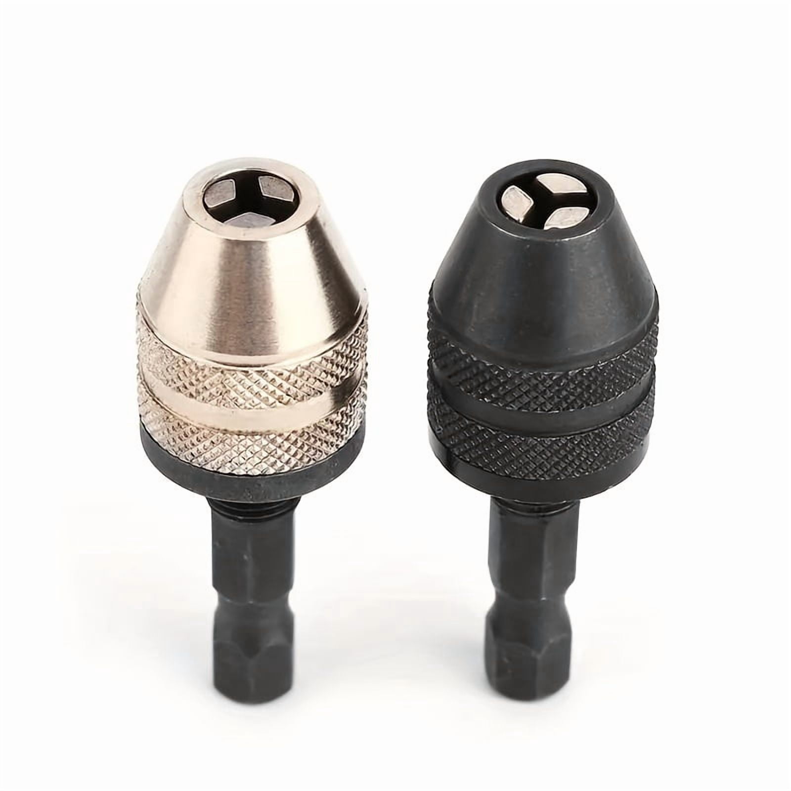 2pcs Keyless Drill Chuck Screwdriver Impact Driver Adapter 1/ 4inch Hex Shank Drill Bit Arrow Tool Quick Change Converter Adapter