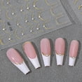 thumbnail image 3 of Pegatinas de uñas Shimmeroo French Gold grabadas en 3D, 2 hojas, 3 of 7