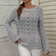 thumbnail image 4 of Tops de Mujer Camisas de Manga Larga Otoño Tallas Grandes Casual Cuello en V Blusa Suelta Estampada Odeerbi ODB148910, 4 of 5