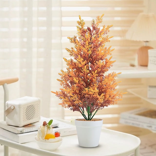 Simulation Christmas Small Pinaster Cedar Tree Artificial Pinaster Cedar Leaf Simulation Green Bonsai Living Room Potted Ornaments
