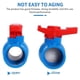thumbnail image 4 of 40mm x 40mm Slip Full Port Red Handle Lever U-PVC Ball Valve Blue, 4 of 5