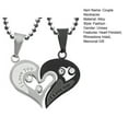 thumbnail image 7 of Joernso 2Pcs Couple Necklaces Shiny Rhinestone Inlaid Sparkling Geometric Memorial Gift Classic Lover Heart Pendant Necklaces Jewelry Accessories for Anniversary, 7 of 7