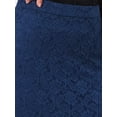 thumbnail image 5 of INSPIRE CHIC Women's Lace Floral Skirts Ruffle Hem High Waist Cocktail Midi Skirt 2XL Dark Blue, 5 of 6
