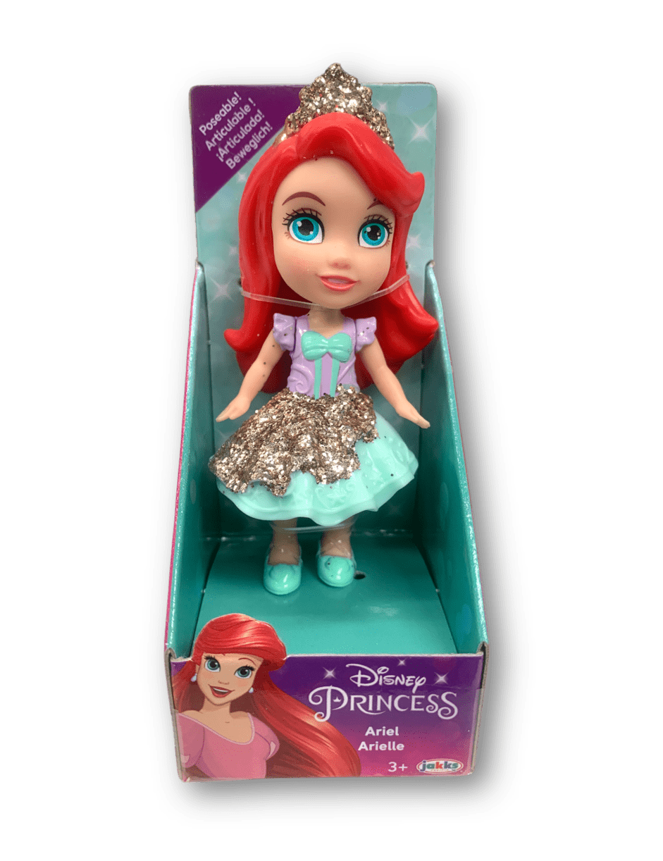 Disney Princess Ariel Blue Dress Mini Gold Glitter Toddler Doll New with Box