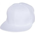 thumbnail image 2 of Plain Fitted Flat Bill Hat - White 71/8, 2 of 4