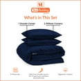 thumbnail image 3 of SGI Bedding Cal King Size Duvet Covers Egyptian Cotton 1000 TC 3 Piece Set Navy Blue Solid, 3 of 6