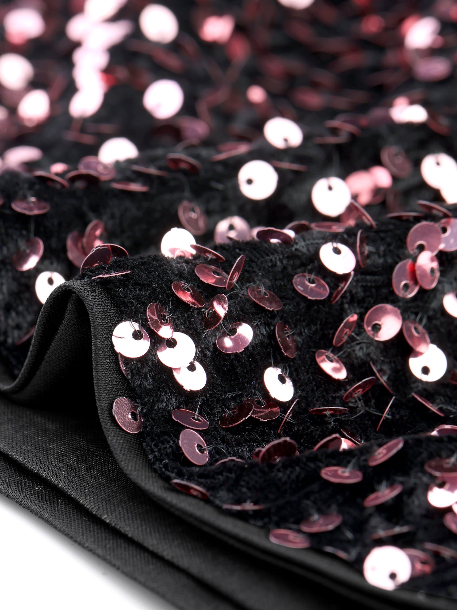 DARING DIVA Women's Velvet Spaghetti Strap Glitter Sequin Cami Top M Black Pink