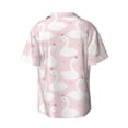 thumbnail image 5 of Uemuo Swan1 Pattern Cotton Linen Short Sleeve Shirts,Casual Lightweight Button Down Shirts,Vacation Beach Summer Tops-Small, 5 of 7